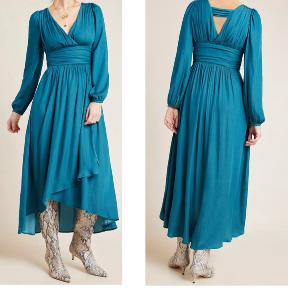 Anthropologie Gwendolyn silk maxi dress size 2 petite - Picture 2 of 9